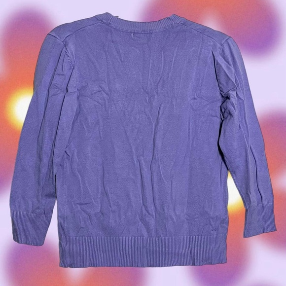 Y2K preppy 3/4 sleeve vneck sweater Measurements: Bust 36 in. - Picture 2 of 6